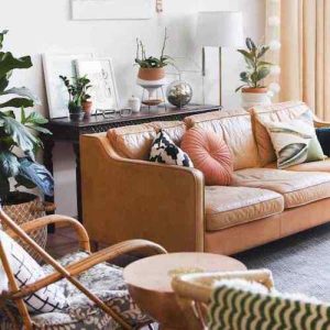 Hamilton Tan Leather 3 Seater Sofa Cushion